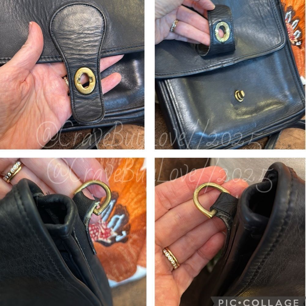 VINTAGE COACH STATION LEATHER CROSSBODY BAG w/HANGTAG &STRAP BRASS TURNLOCK VGVC - Picture 15 of 17